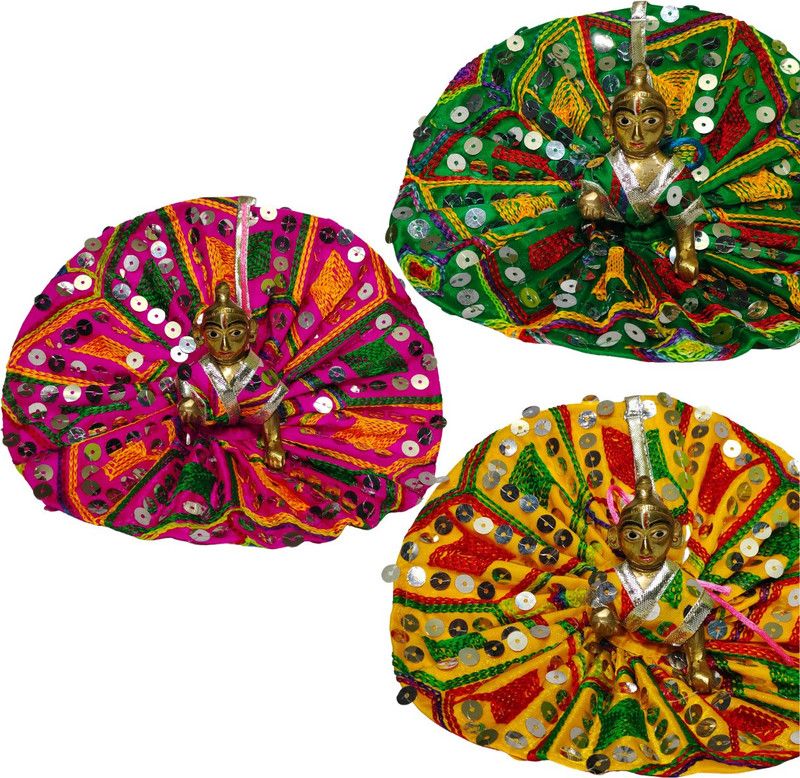Pujabag Laddu Gopal Navratri Garba Dress |6 Inche| Size 2 | Chaniya Choli Designer Dress  (Cotton)