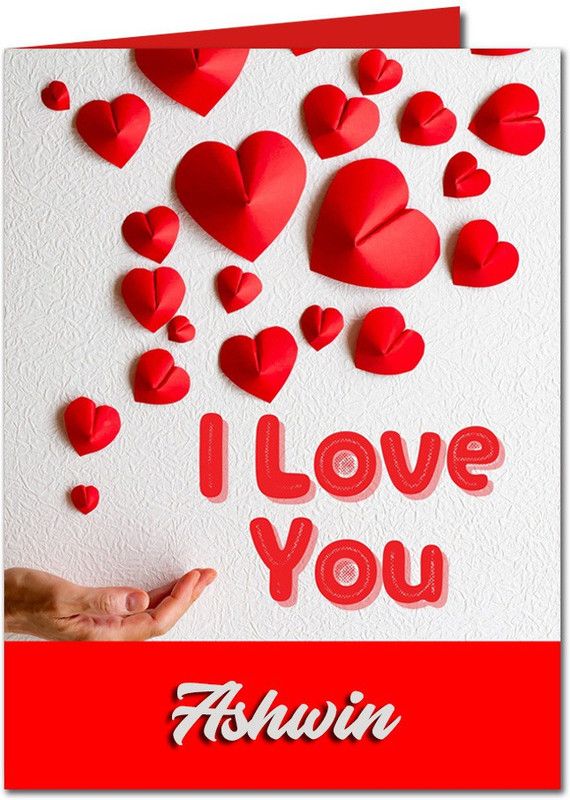 Midas Craft I Love You Ashwin Romantic Card Quotes 27 Greeting Card  (Red, Pack of 1)