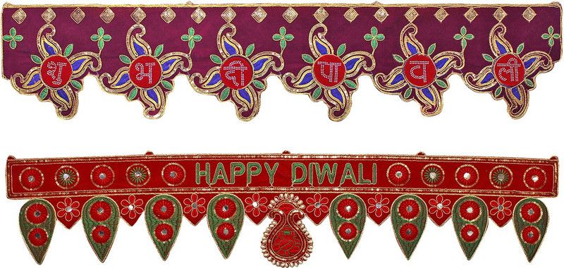 bandhan Traditional Handmade Door velvet Toran for Home Hangings Decoration. Door Bandarwal (Multicolor, Set of 2 bandarwal)-C21 Toran  (Velvet, Cotton)