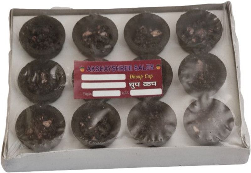 Akshayshree Sales 3 In 1 Gugad,Loban & Sambhrani Cup For Pooja (Pack Of 2 -12 Cup Inside Box) Floral, Tulsi, Sandal, Neem Dhoop  (Pack of 2)