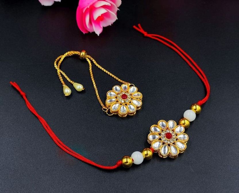 Rakhi Set  (1 Rakhi, 1 Brancelet Rakhi)