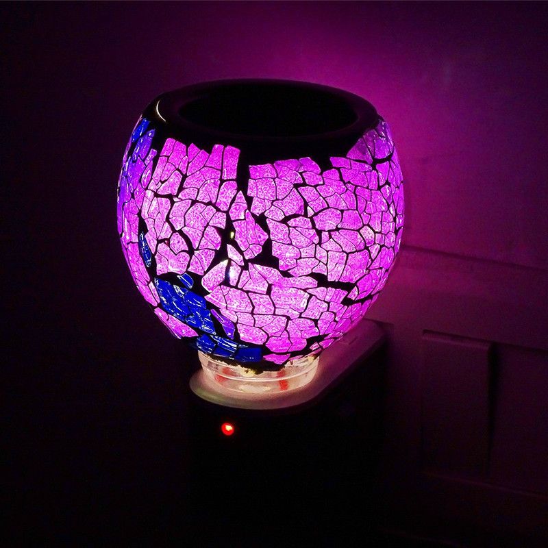 ASHTAMANGAL Electric Incense burner or kapoor dani With night lamp multicolour PM06 Glass Incense Holder  (Multicolor)