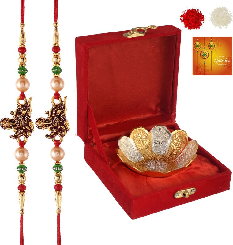 Rakhi, Chawal Roli Pack, Thali, Greeting Card Set  (Pack of 5)