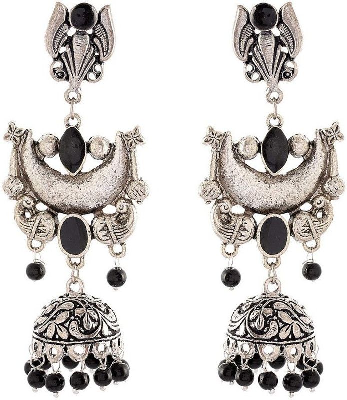 Zcarina RAK_EarMeenaBlack_S  (1 Pair of Earrings)