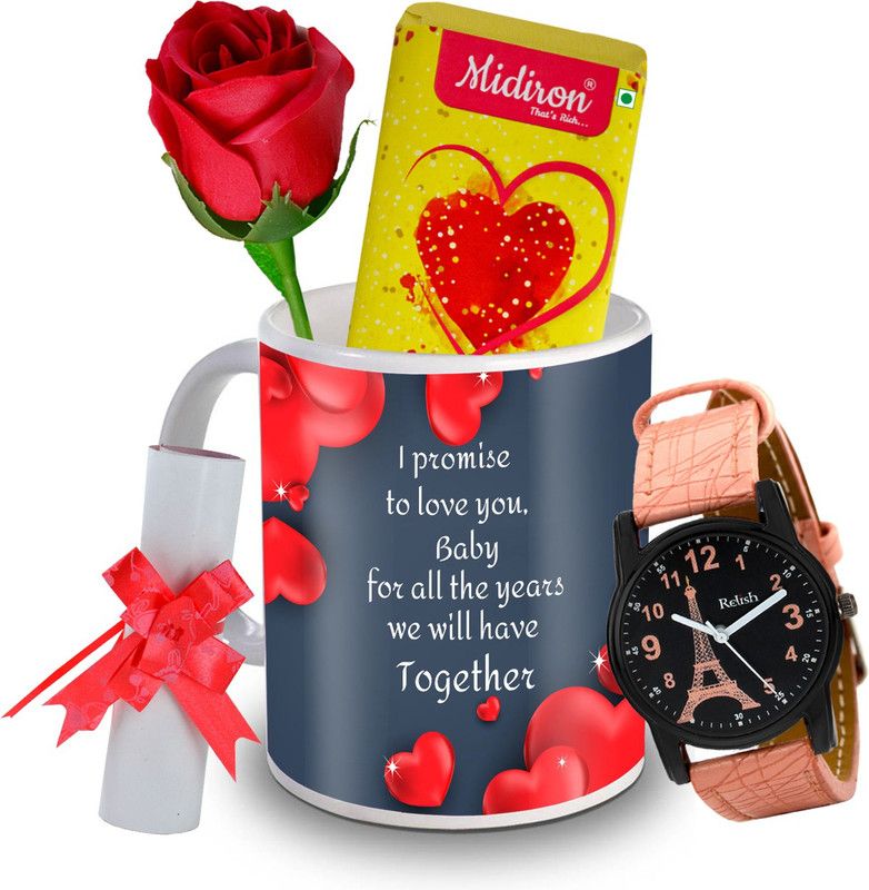 Midiron IZ20DTLoveBar2RoseLCWatF1MU-189 Ceramic Gift Box  (Multicolor)