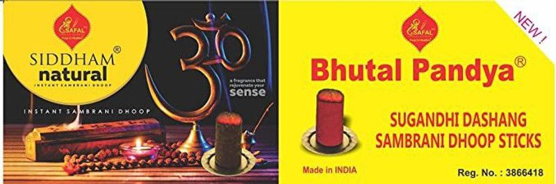 SHRI SAFAL SAMBRANI Combo (Pack of 12) (240 DHOOP Sticks) PREMIUM FRAGRANCE, LONG LASTING FRAGRANCE, PLESANT FRAGRANCE, POSITIVITY  (415, Set of 4)