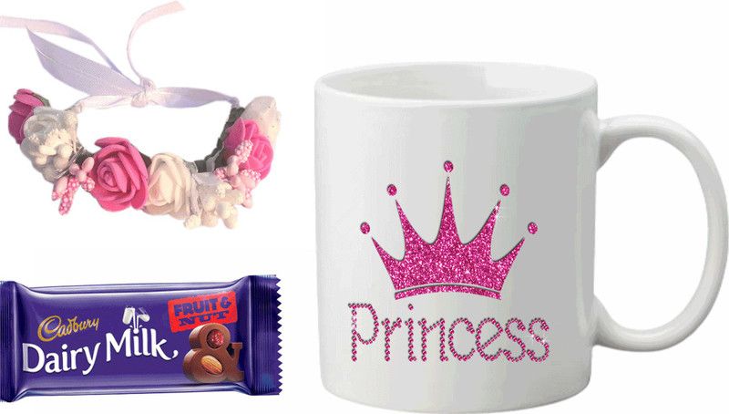 Loops n knots  (1 Printed mug, 1 Rakhi, 1 chocolate)