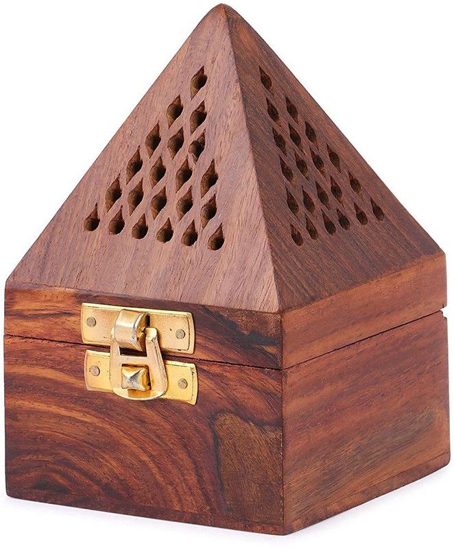 R.S Enterprises Pyramid / Lobandaan / Incense Holder Wooden Incense Holder  (Brown)
