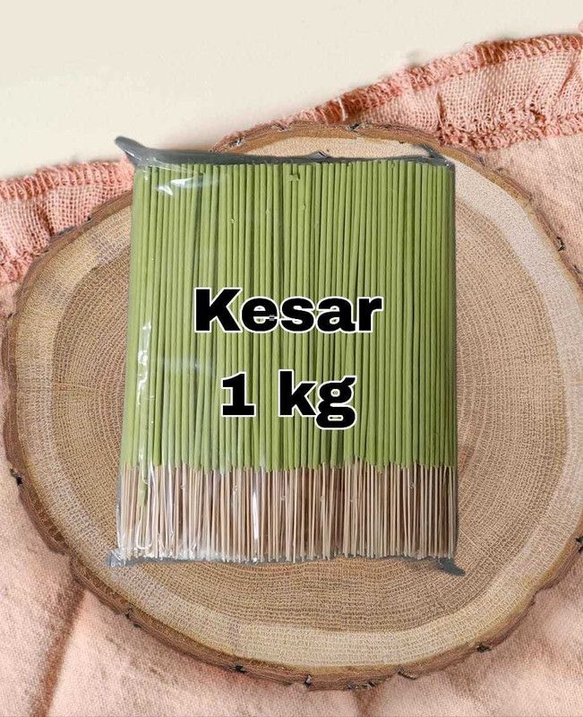 jalaram kesar agarbatti & inense stick No charcoal & 100% herble light green (1 kg) kesar  (1000, Set of 1)