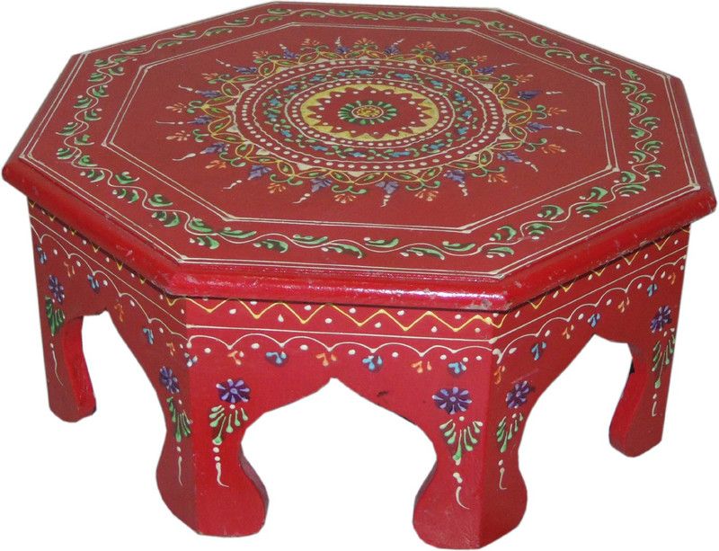 AKHANIHANDICRAFTS Wood All Purpose Chowki  (Multicolor)