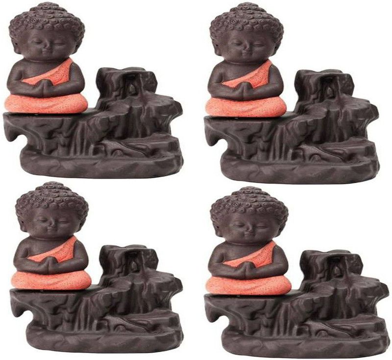 limitless dezire travel Polyresin Incense Holder Set  (Red, Black)