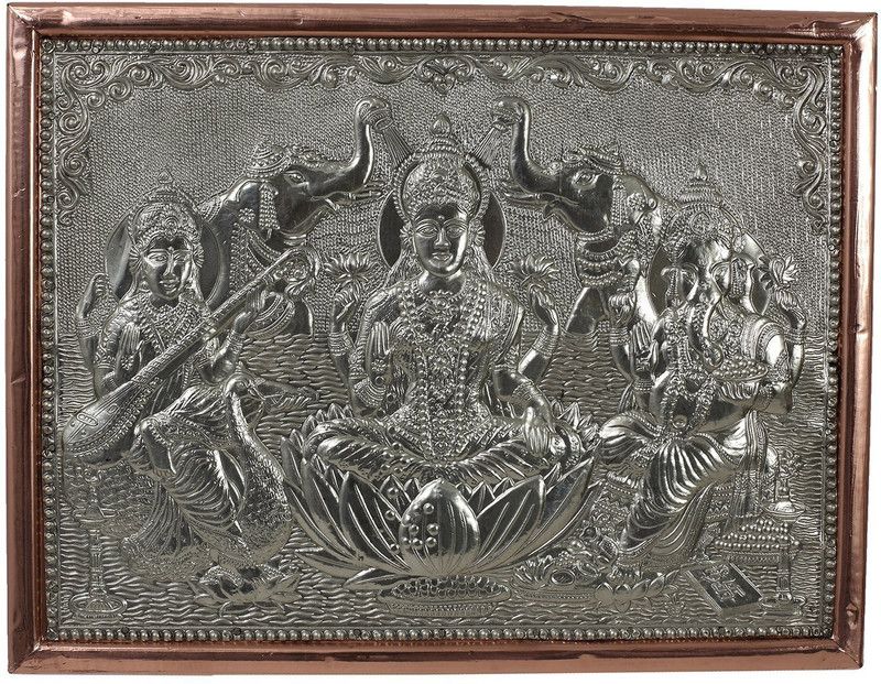 Kapasi Handicrafts Ganpati laxmi Saraswati Religious Frame