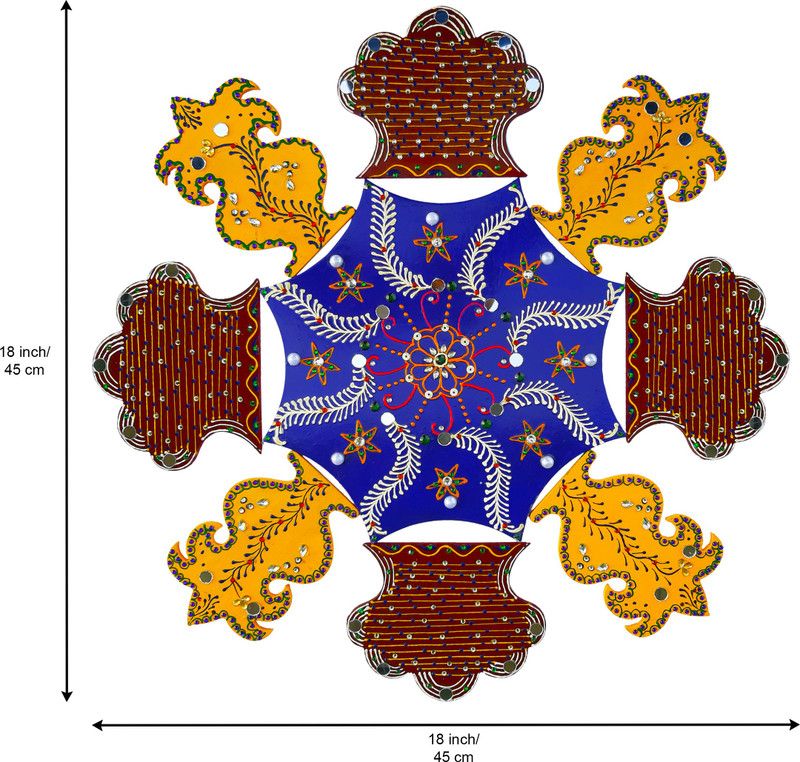 Ritwika's Symmetrical Designer Foldable Rangoli Set | Multiple Pieces With Double Sided Adhesive Tape | Suitable For Both Wall And Floor Decor Rangoli Stencil