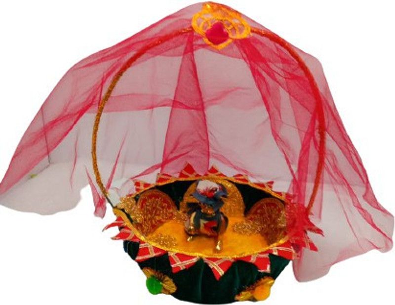 SHYAM Size 0 to 3 Laddu Gopal METAL Handle Basket Handmade Premium Quality Jhula