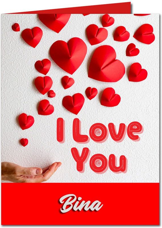 Midas Craft I Love You Bina Romantic Card Quotes 27 Greeting Card  (Red, Pack of 1)