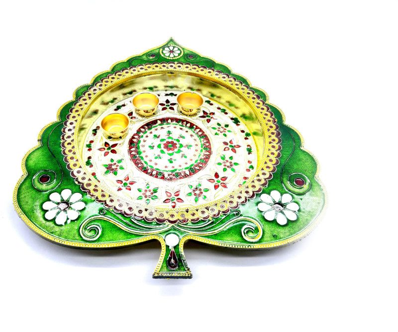 Vinayak K pooja thali Microfibre  (Multicolor)