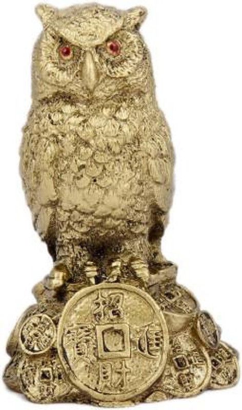 Delhi Gift House Feng Shui Owl for Money and Wisdom Showpiece - 9 cm Polyresin Yantra  (Pack of 1)