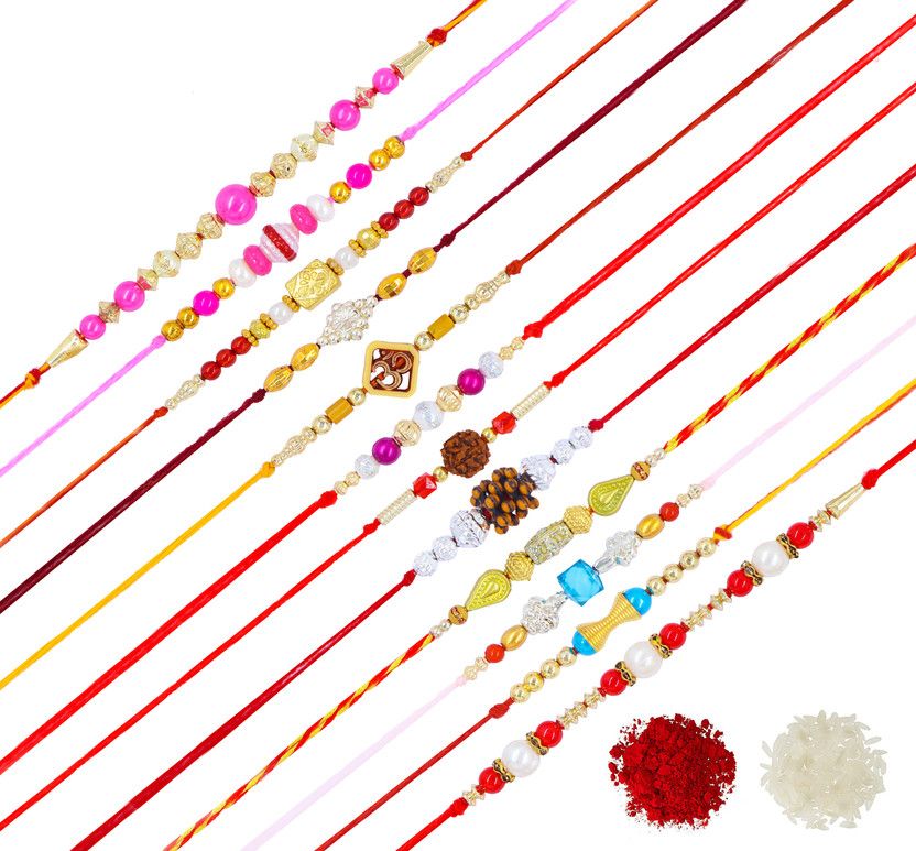 Rakhi, Chawal Roli Pack Set  (Pack of 12 Pcs)