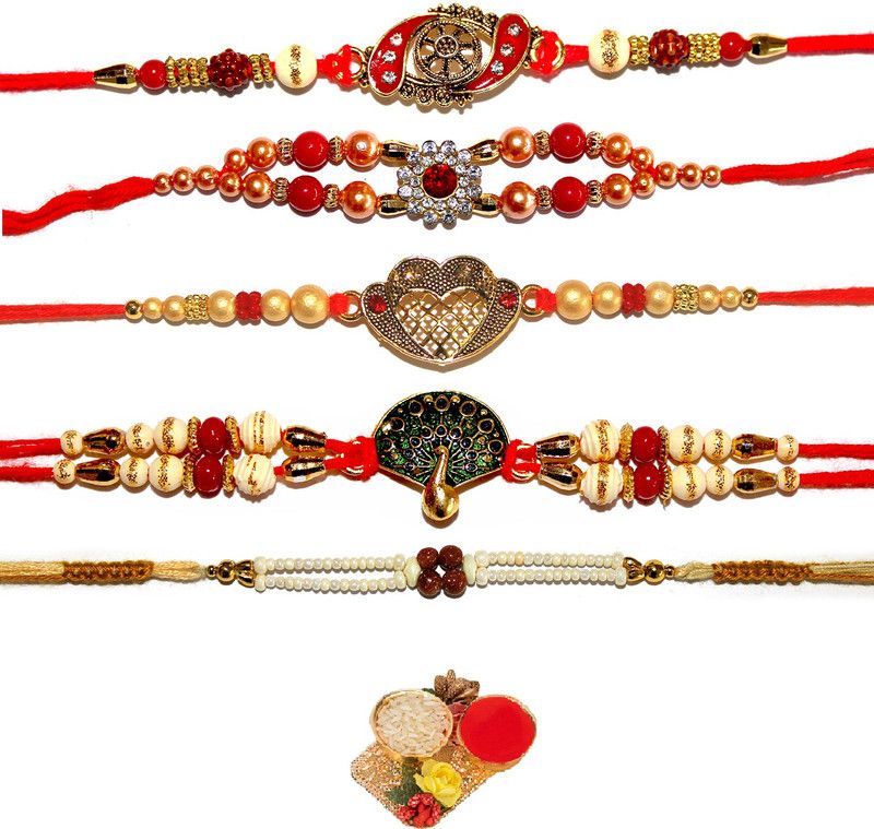 bandhan Rakhi  (Designer Rakhi Set of 2, Roli Tikka Pack)
