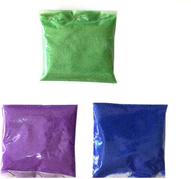 COLORFULL Pack of 3 Rangoli Powder  (Green, Blue, Purple)