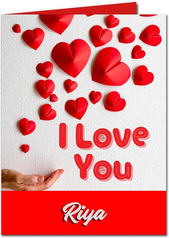 Midas Craft I Love You Riya Romantic Card Quotes 27 Greeting Card  (Red, Pack of 1)