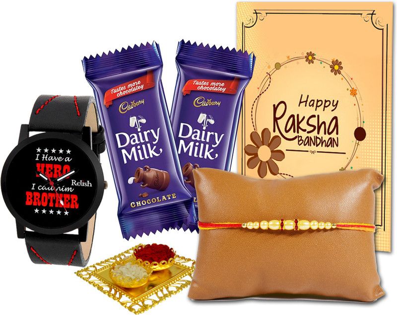 Midiron Rakhi Gifts for Brother, Rakhi Combo Pack for Brother (DMRCD1Rakhi102WatB1) Paper Gift Box  (Multicolor)