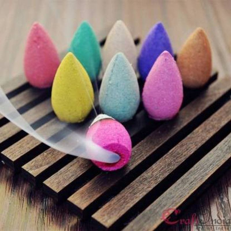 GLENDID Backflow Smoke Fountain Coloured Incense Cone Pack of 200 Dhoop (Pack of 200)  (200, Set of 200)