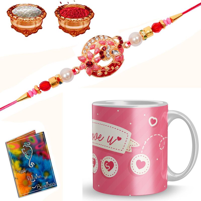R37-KD Mug Set  (1Mug, 1Rakhi, 1GreetingCard, 1RoliChawal)