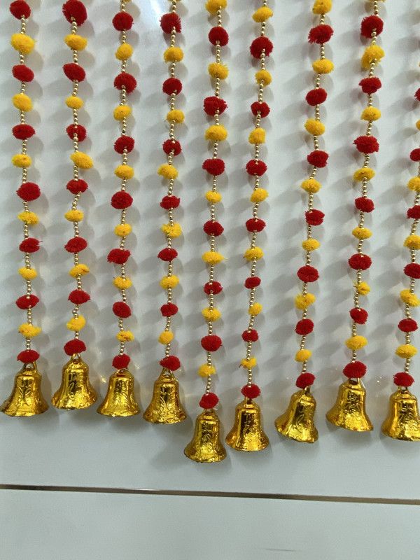 TATHAGATA Handmade Red yellow Color for WallHanging Bandhanwar forDecoration 5FT 10Strings Toran  (Wool)
