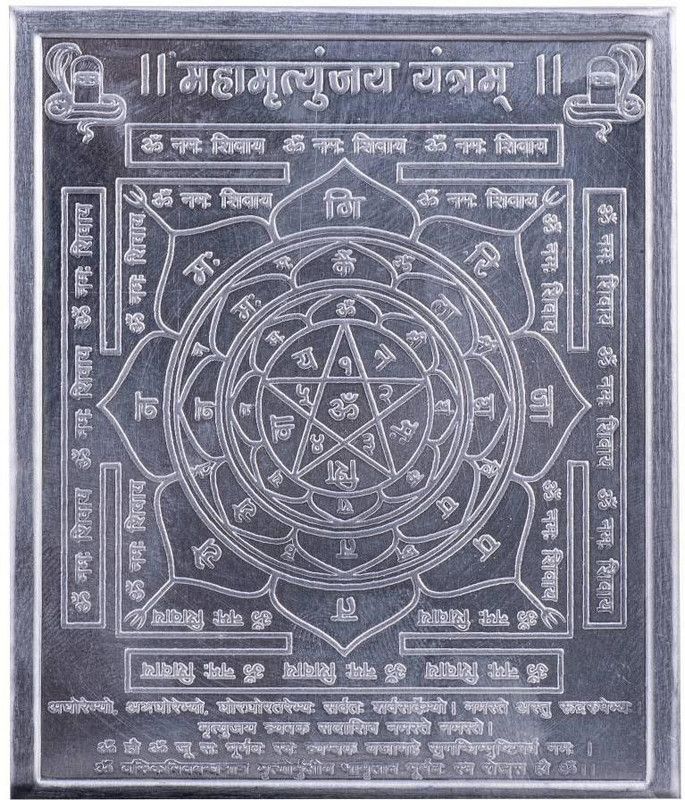 Pandit NM Shrimali Maha Mrityunjaya Mantra Yantra Aluminium Yantra  (Pack of 1)