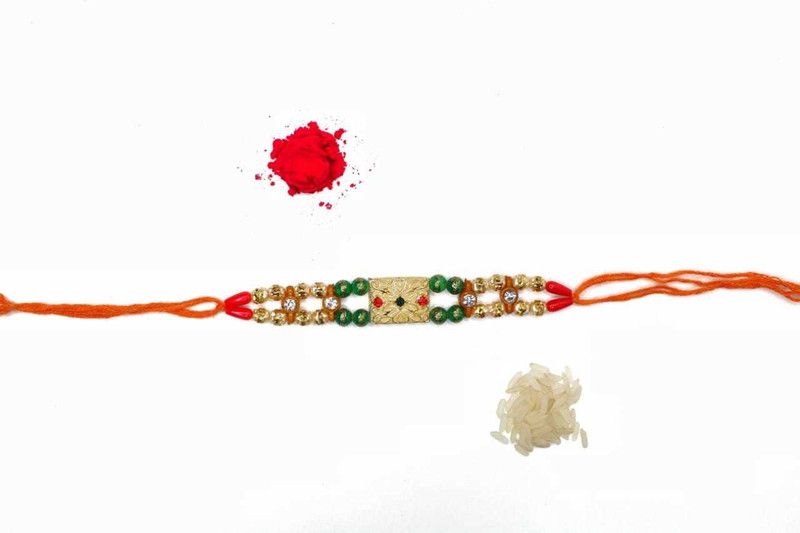 Rakhi, Chawal Roli Pack Set  (1 Rakhi+Chawal+Roli)
