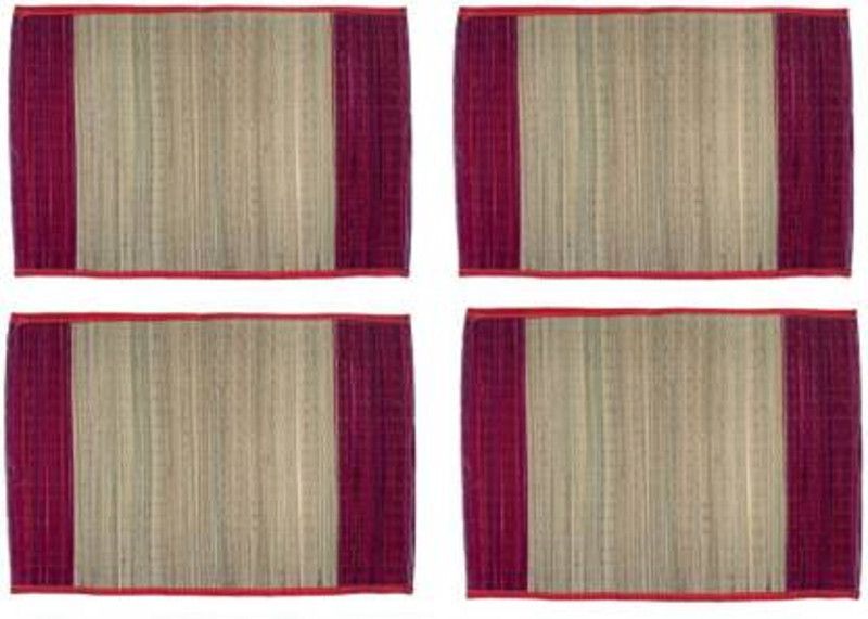 BUY N RELAX Bamboo Prayer Mat  (RED,BROWN, Medium, Pack of 2)