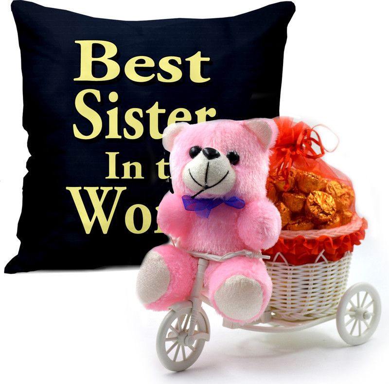 Midiron Beautiful gifts pack for Sister on her Birthday, Rakhi, Anniversary, Raksha Bandhan IZ19CyChoco20TPCU16-DTSister-92 Plastic, Silk Gift Box  (Multicolor)