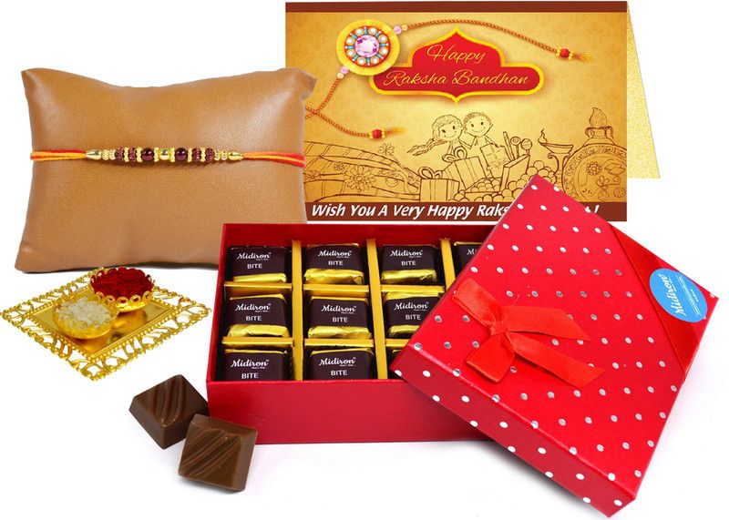 Midiron Rakhi Chocolate Gift Combo for Brother/ Bhaiya | Rakshabandhan Gift-IZ2290-01 Paper, Plastic Gift Box  (Multicolor)
