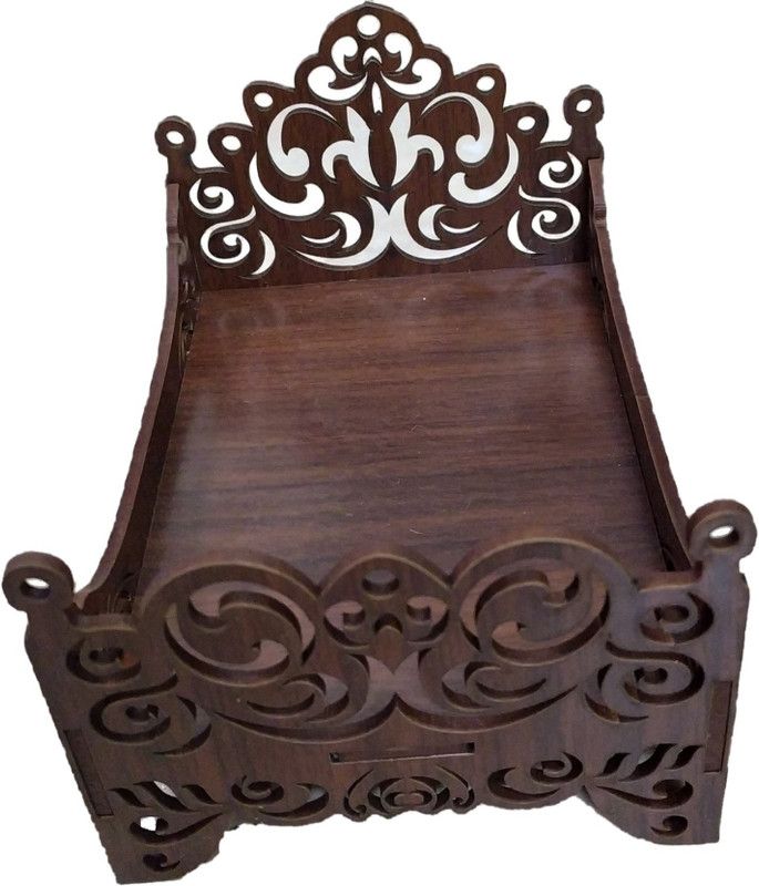 Candy Craft Laddu Gopal Wooden Beautiful Design Bed Wooden All Purpose Chowki  (Brown, Pack of 1)