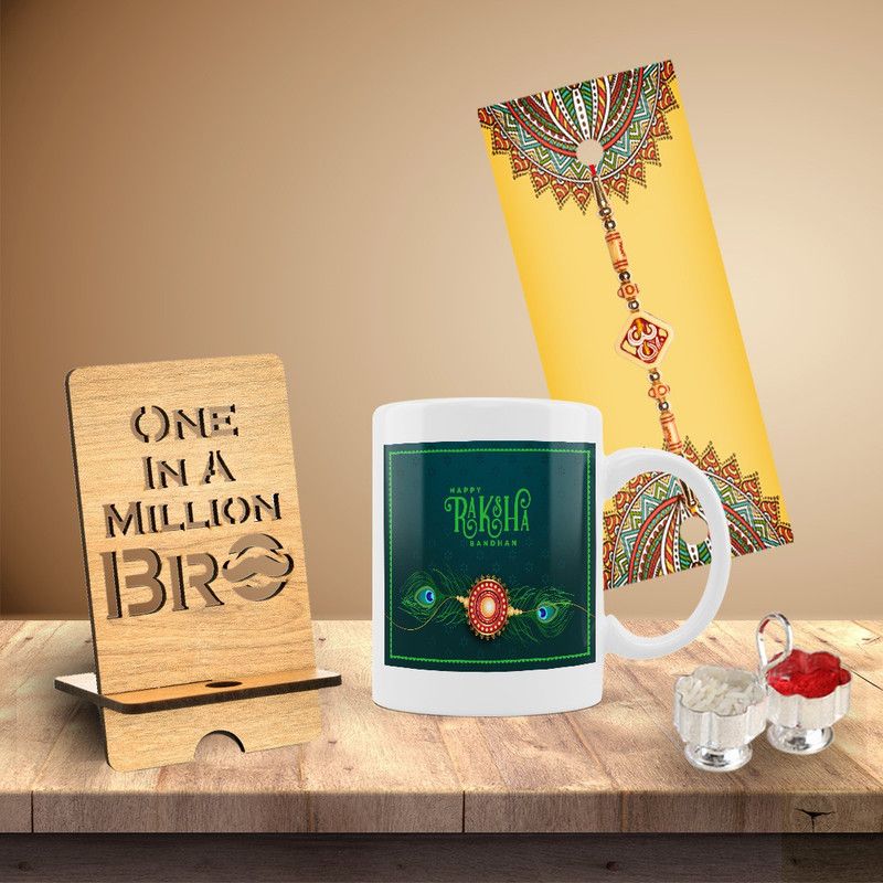 Showpiece Set  (Coffee Mug, Rakhi, Roli Chawal, MobilePhoneStand)