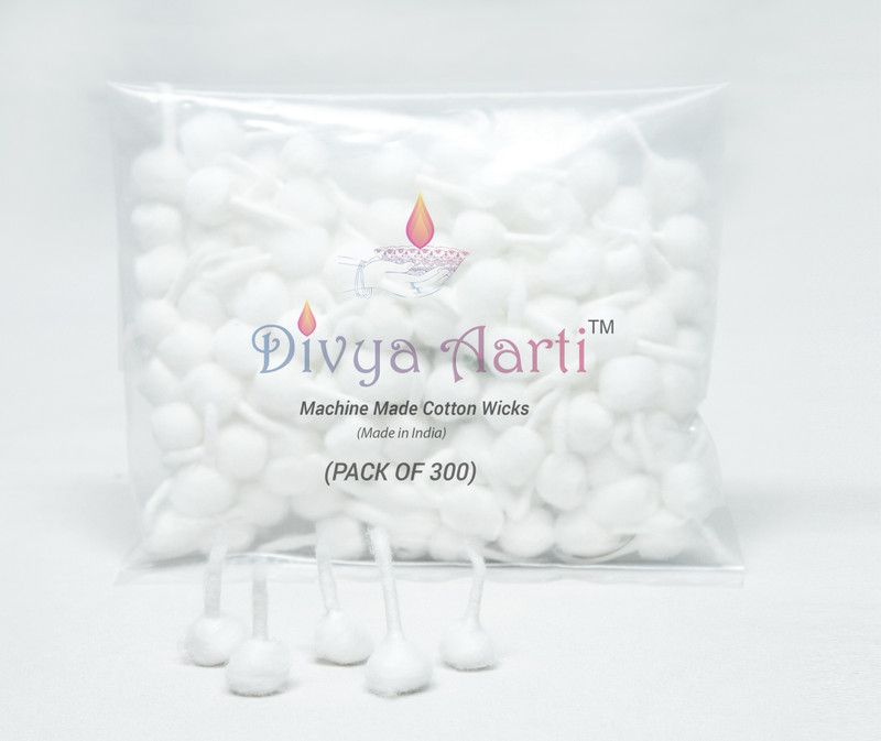 Divya Aarti DA Machine Made Cotton Wicks (Pack of 300pcs) Cotton Wick  (Pack of 300)