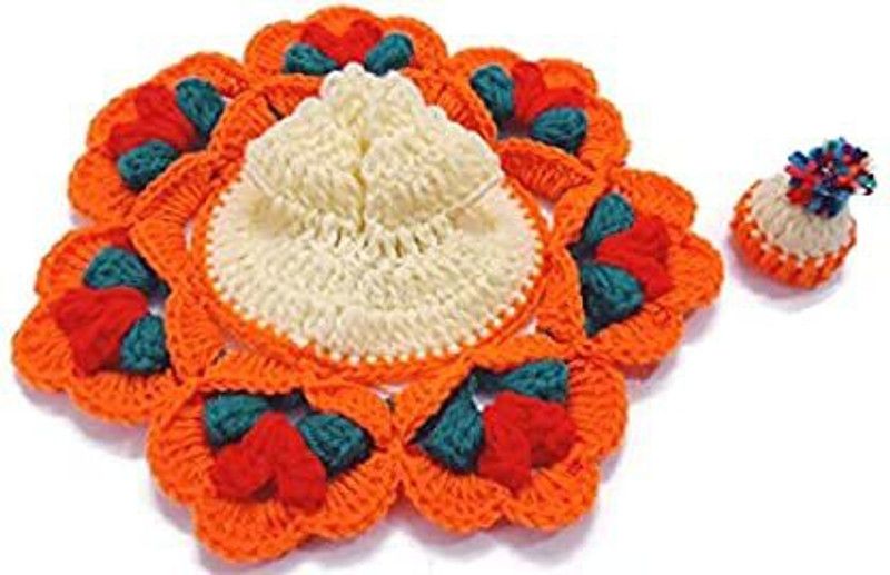 Nand Gopal Traders laddu Gopal Woollen, Beautiful Dresses, with Pagdi, Knitted God Dress (Size 3, Length - 7 inch) (Multicolour) Dress  (Wool)
