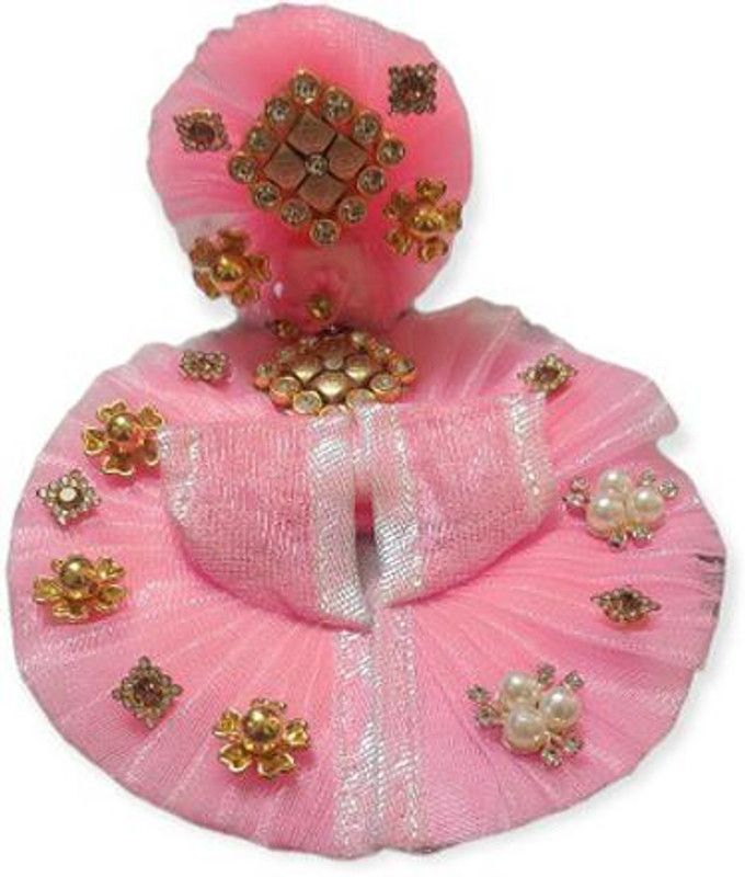 nini 1 NO Kanha JI Laddu Gopal Ji Hand Made Designer Pink Dress  (Cotton)