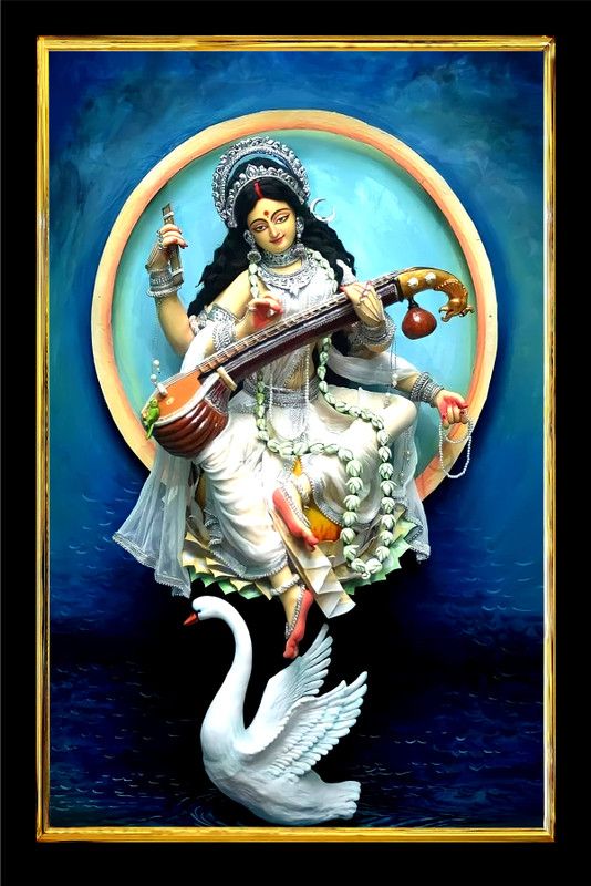 PRANVIGIFTS SARASWATI MAA Religious Frame