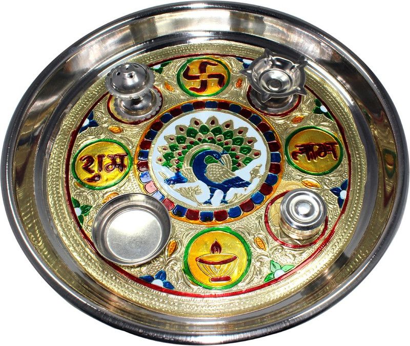 Paramsai Meenakari Work Brass  (5 Pieces, Multicolor)