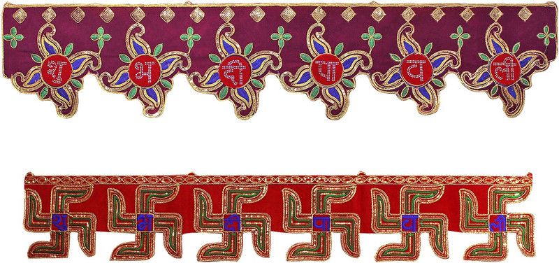 bandhan Traditional Handmade Door velvet Toran for Home Hangings Decoration (Multicolor, Set of 2)-C4 Toran  (Velvet, Cotton)