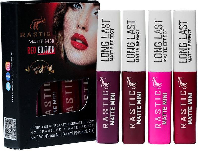 Rastic Sensational Red Edition Liquid Matte Lipsticks Multicolour, 8 ml