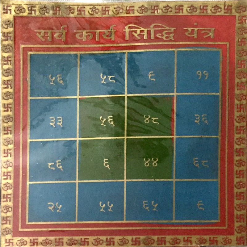 numeroastro Sarv Karya Sidhi Coloured Yantra Copper Yantra  (Pack of 1)