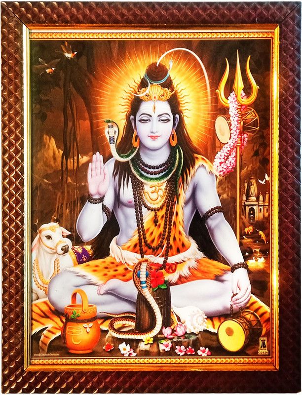 POOJA GHAR Shiva (10 Inches * 12.5 Inches) Religious Frame