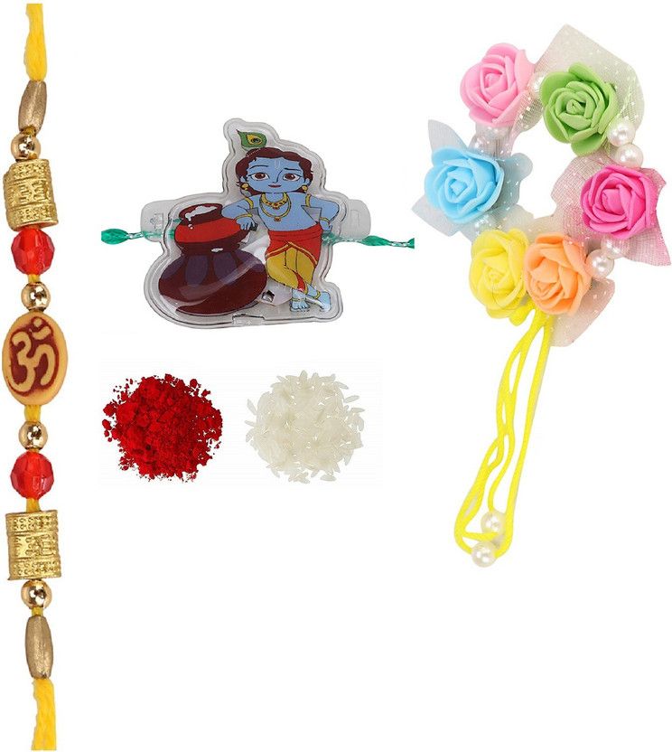 Lumba, Rakhi Set  (1 Lumba, 1 Kids Rakhi, 1 Rakhi, Roli Chawal Pack)
