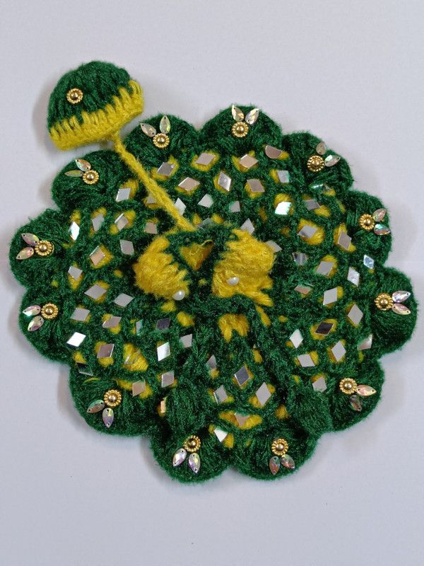 Tucson Woolen Krishan Ji Green & Yellow Beautiful Dress Gopal Ji 3.4.5 Dress  (Wool)