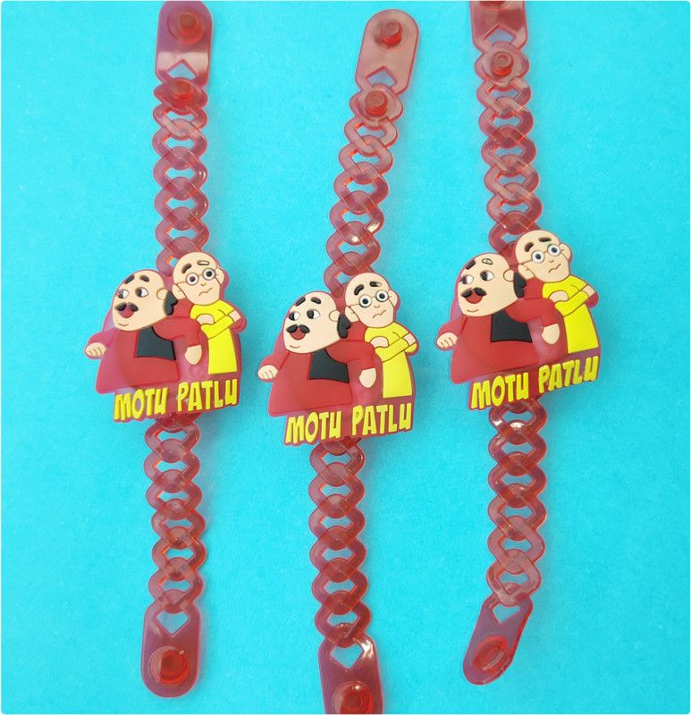 Rakhi Set  (3 Piece Battery Operated Motu Patlu Rakhi for Kids)