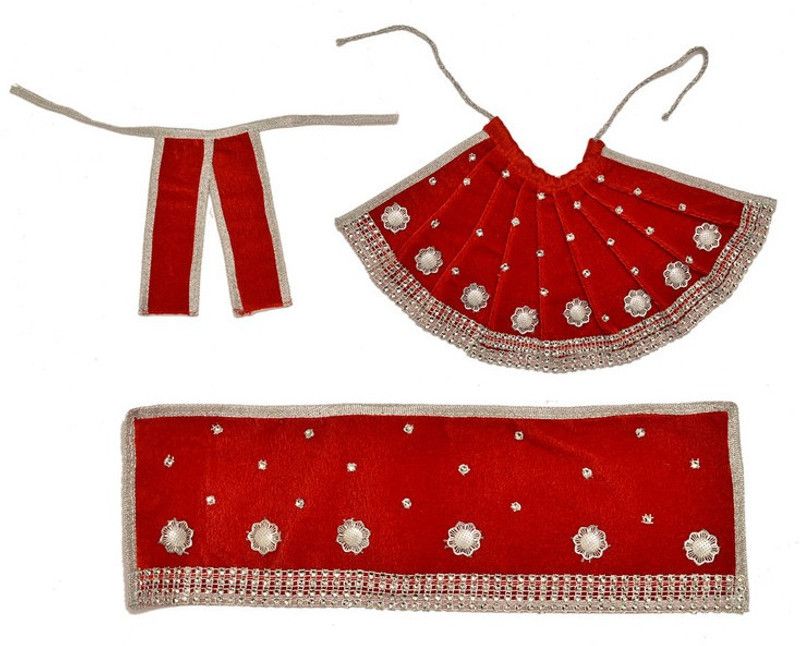 Jai shri krishan JSKMD000010-S7 Special Mata Rani Vastra, Devi Mata Poshak, Durga Mata Dress, Radha Rani Poshak for Standing Idol, made of Velvet Cloth. Dress  (Velvet)
