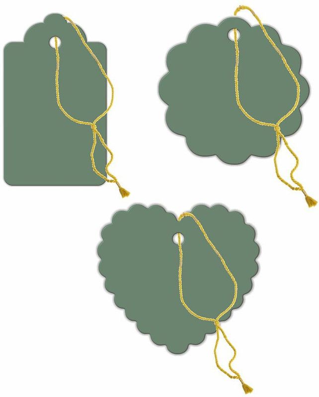 CVANU 150pcs Designer Blank Craft Paper Label/ Note Garment Hang Card Double-Sided Printable Handmade Gift Tag With Golden Strings Idea For Festival Decoration And Special Occasion- Sequoia Colour Greeting Card  (Sequoia, Pack of 150)